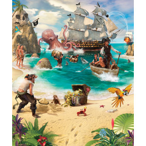 Walltastic Wall Art Pirate and Treasure Adventure Wall Mural