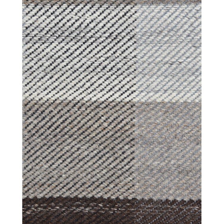 Solo Rugs Carrie Contemporary Hand Woven Handmade Brown Checkered Inddor Kitchen Bedroom Living Room Area Rug Carpet 5 x 8 