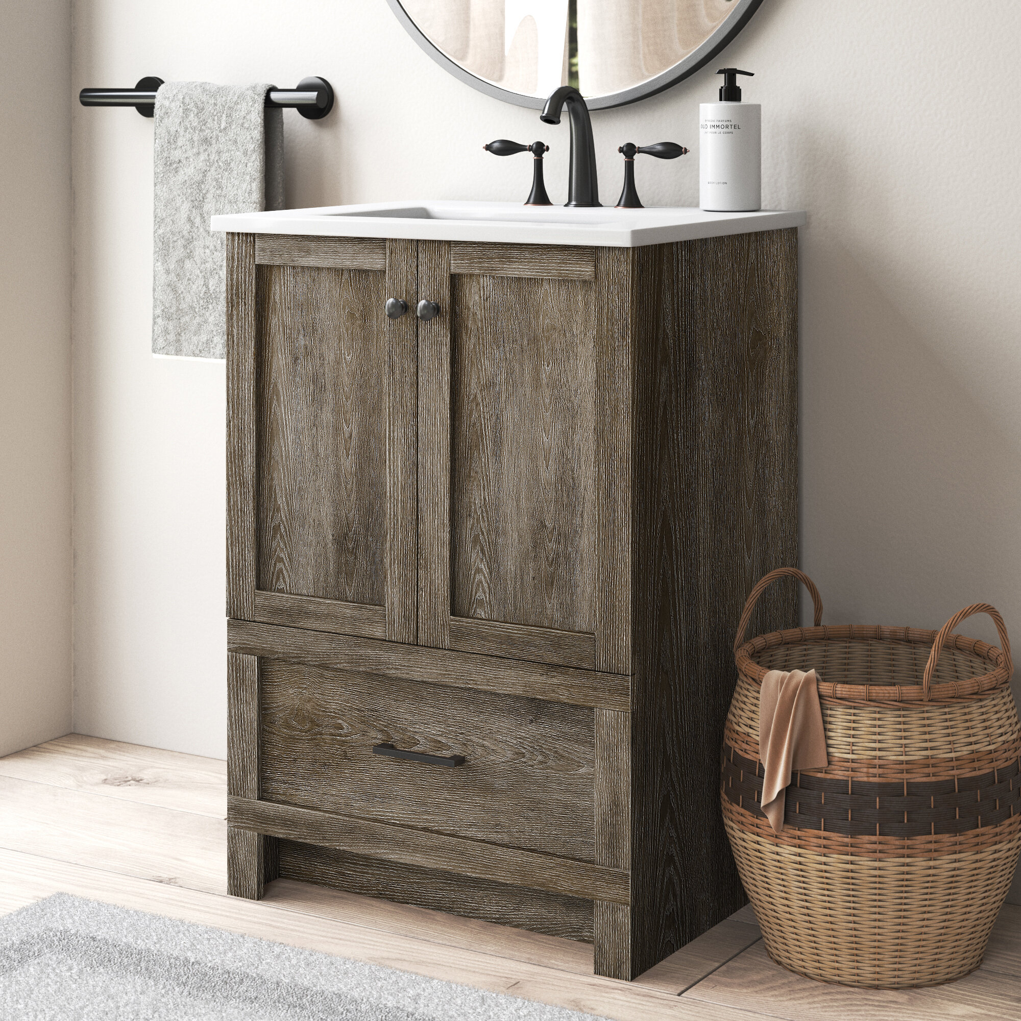 24 Inch Rustic Bathroom Vanity Rispa 4974