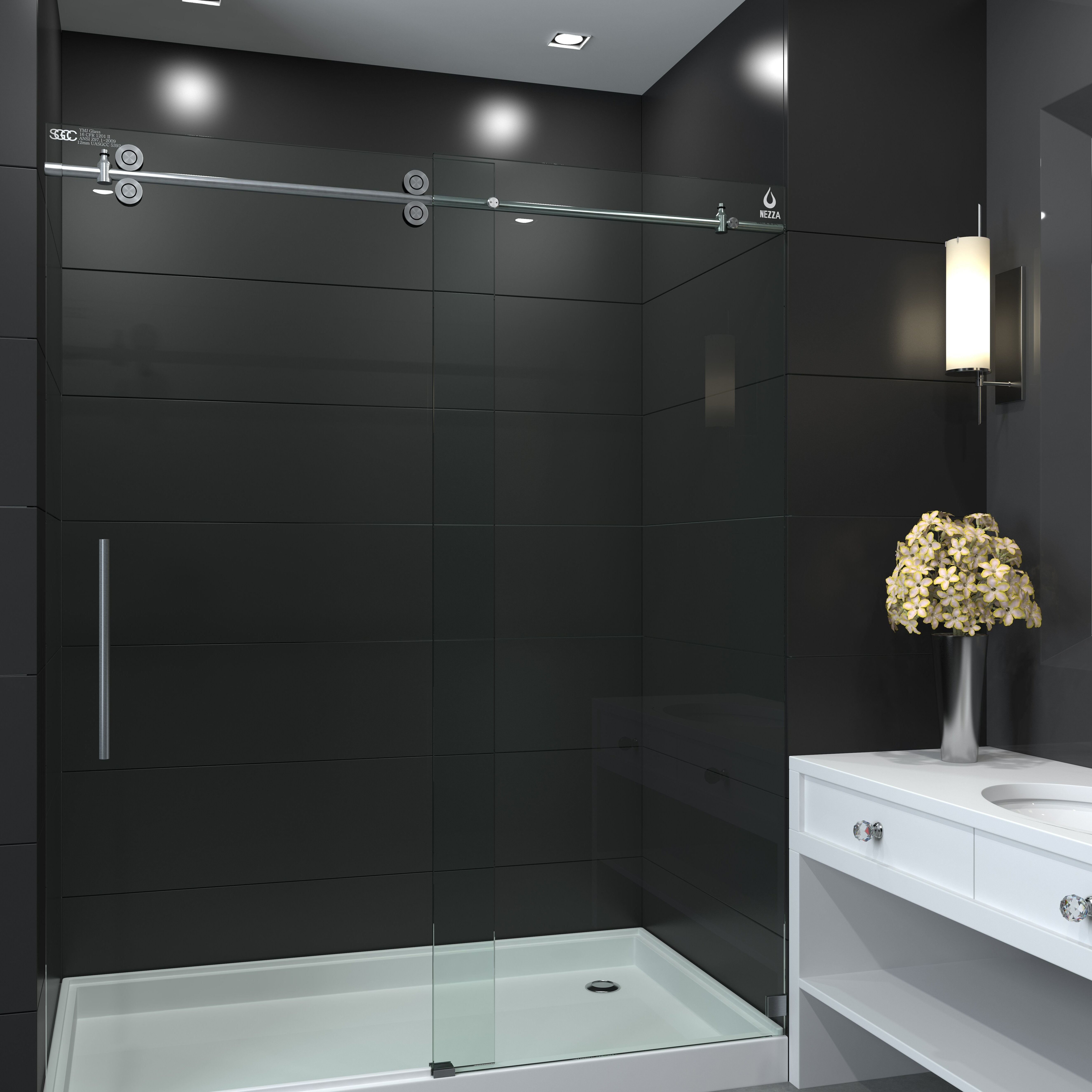 Nezza Galaxy Series 60 X 80 Single Sliding Frameless Shower