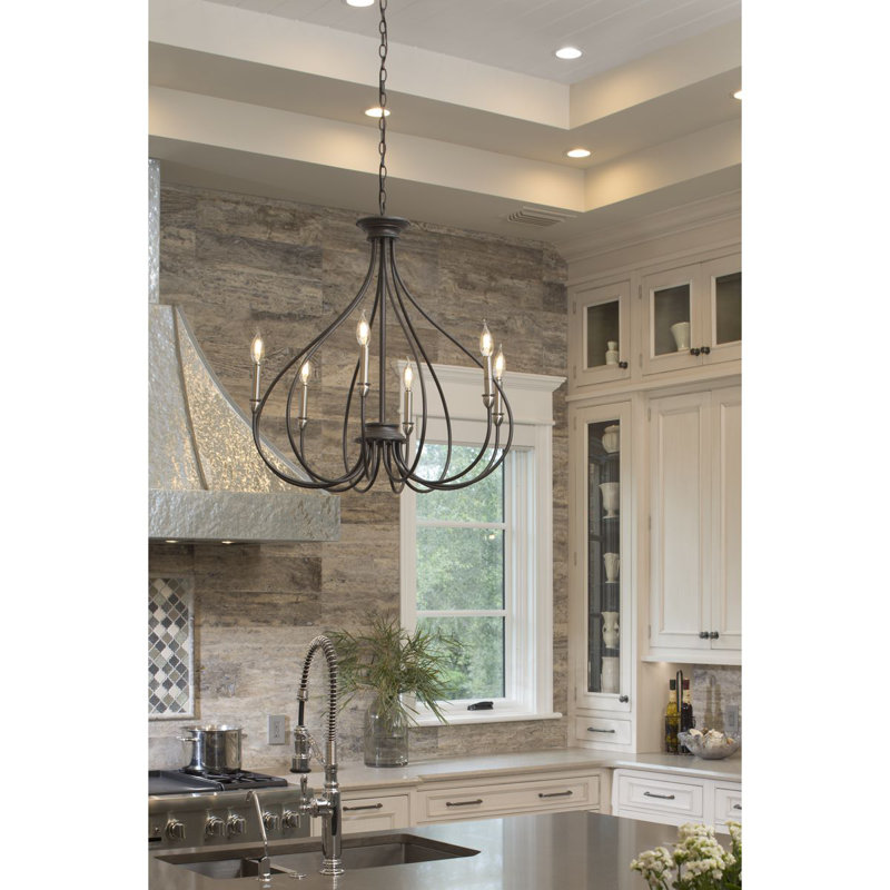 Chaney 6 - Light Candle Style Geometric Chandelier ...