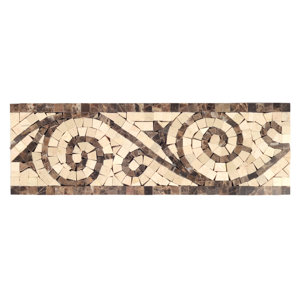 Dark Emperador Art Border Polished in Crema Marfil (Set of 10)