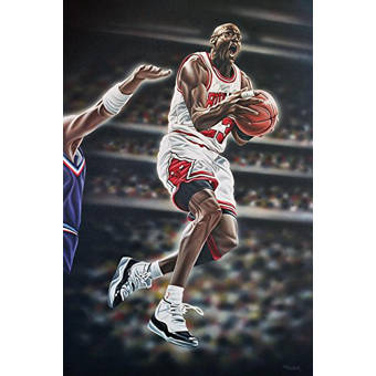 East Urban Home Michael Jordan Airborne Oil Painting Print On