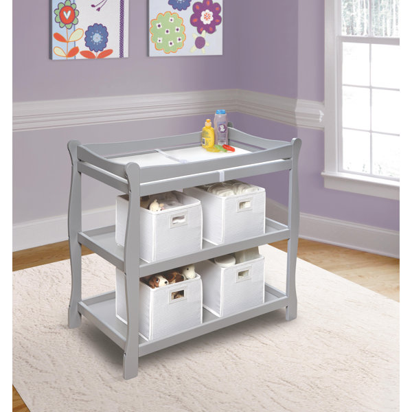 grey baby changing unit