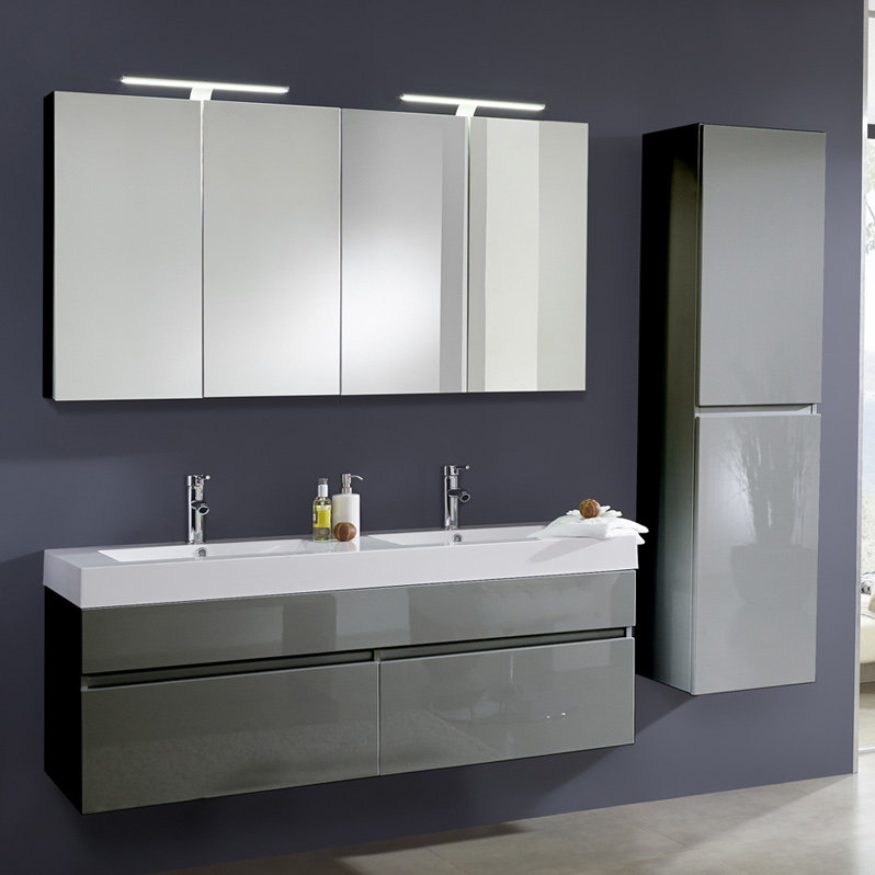 {Armaturen waschbecken wand
77} bad11® Wandmontierter Waschtisch für Doppelbecken Perseus mit ... | {Armaturen waschbecken wand
77}