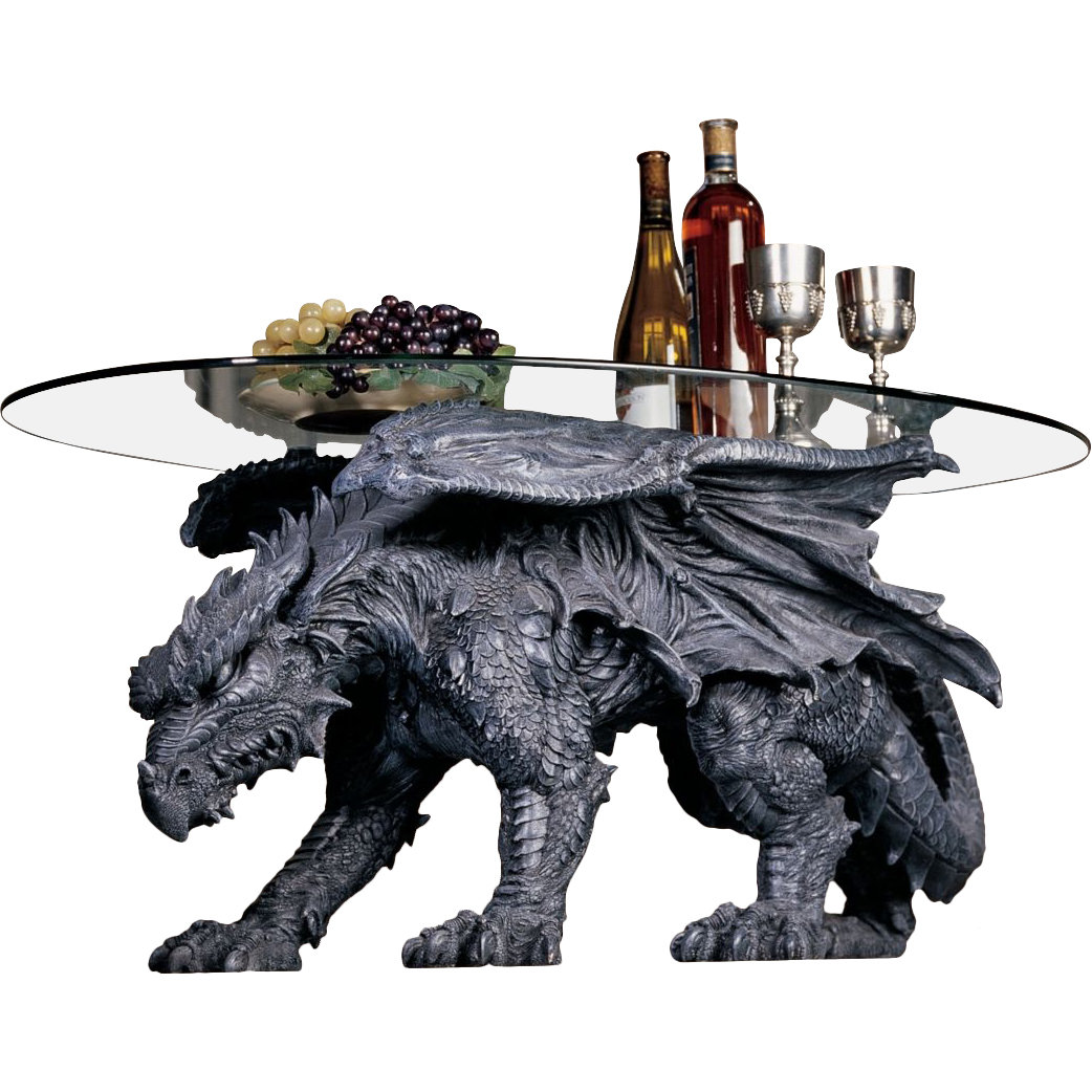 Design Toscano Warwickshire Dragon Coffee Table With Glass Top Warwickshire Dragon Coffee Table with Glass Top - Design Toscano Warwickshire Dragon Coffee Table With Glass Top