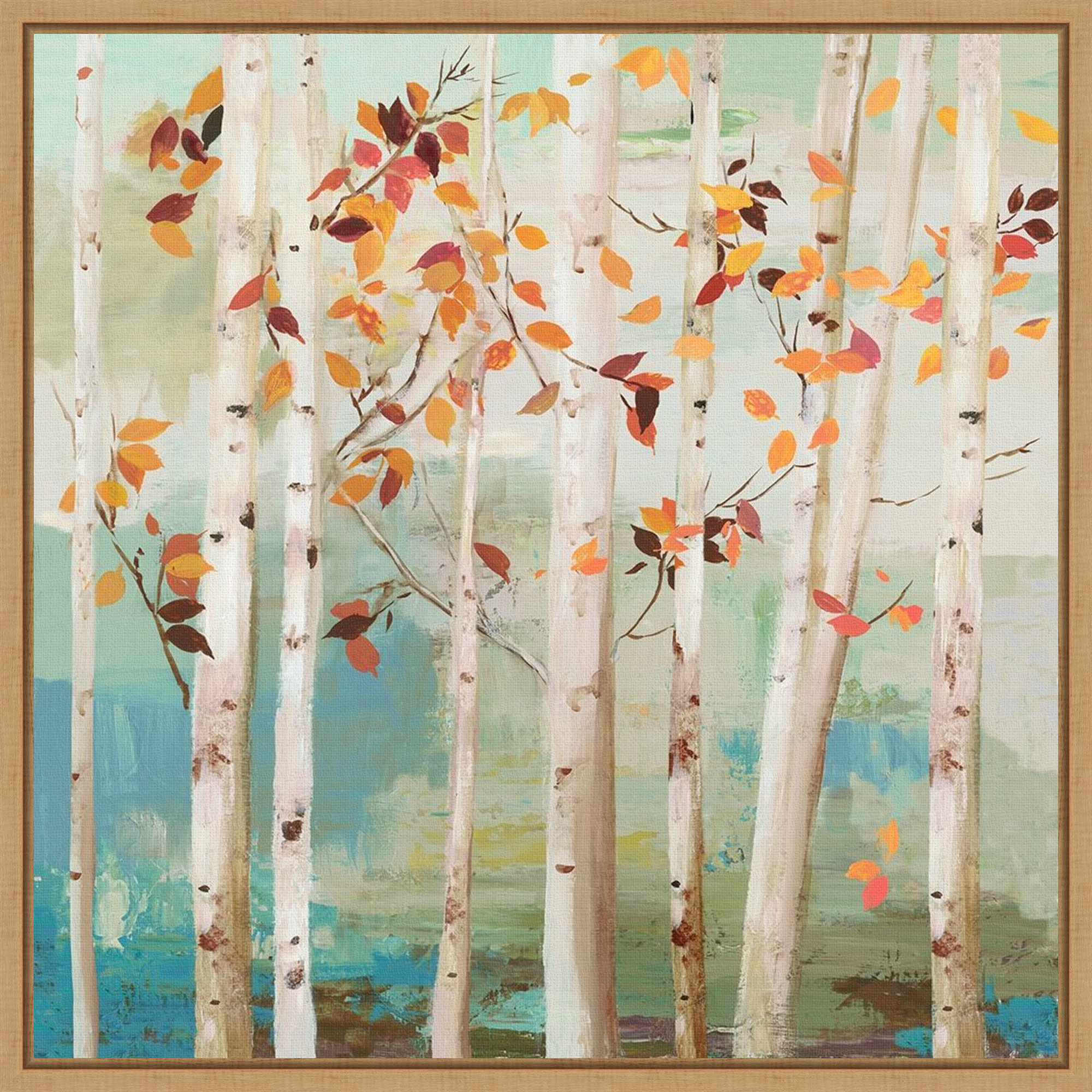 Red Barrel Studio Fall Birch Trees By Allison Pearce Floater Frame Painting Print On Canvas Wayfair