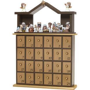 Clever Creations LED Tree Curved Top Advent Calendar Measures 20 x 5.5 x 17 Perfect Holiday Decor Battery Operated not Included 24 Working Drawers to Count Down Days Till Christmas Cheer
