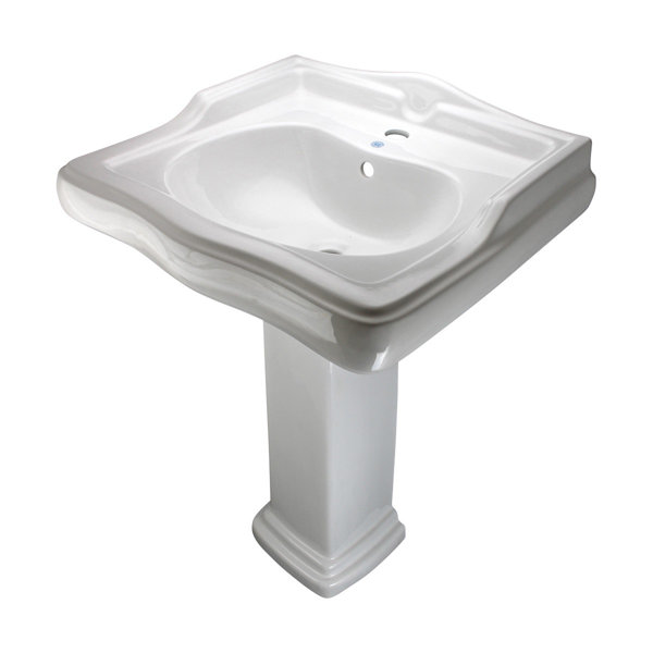 The Renovators Supply Inc Vitreous China 24 5 Pedestal Bathroom Sink And Overflow Wayfair