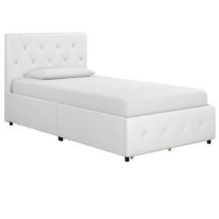 White Platform Beds You Ll Love Wayfair Dakota Upholstered Storage Platform Bed