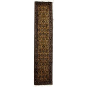 Mohajeran Sarouk Hand-Knotted Wool Gold/Black Area Rug