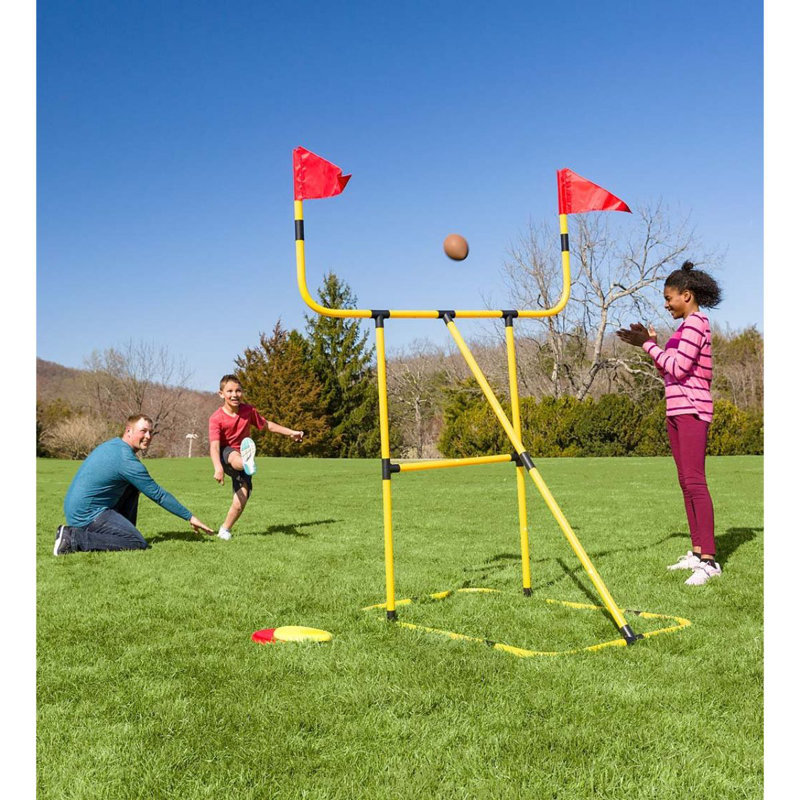 Hearthsong 11 Piece Football Target Practice Kick N Toss Disc