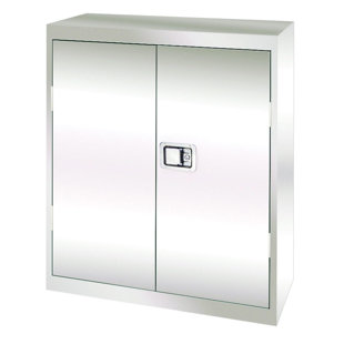 Stainless Steel 2 Door Storage Cabinet by Sandusky Cabinets