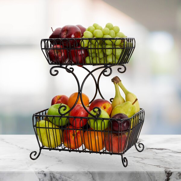 Fresh Fruit and Vegetables in Basket Art Brush Effect Canvas Picture Wall Deco