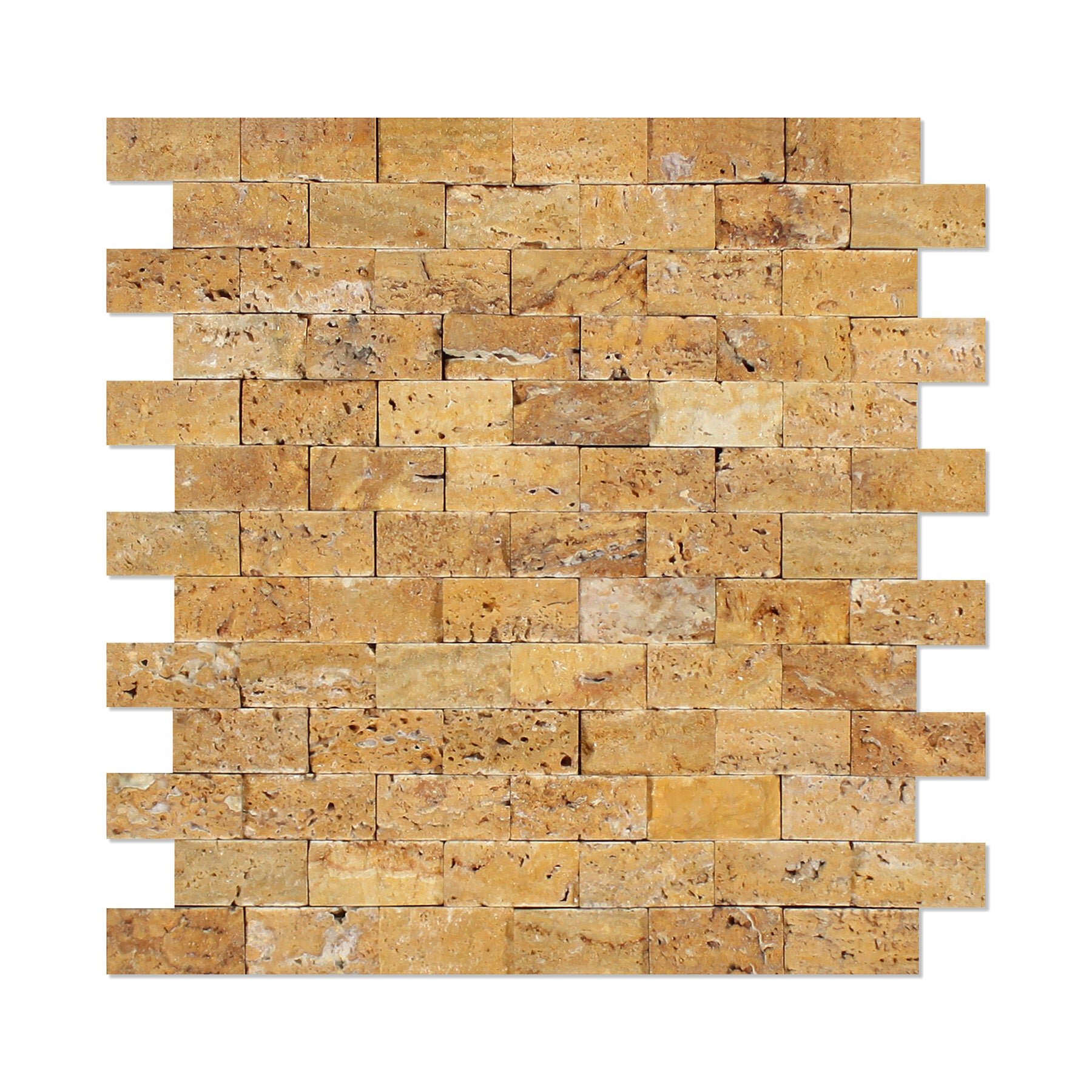 Stone & Tile Shoppe, Inc. Sienna Travertine Brick Joint Mosaic Wall ...