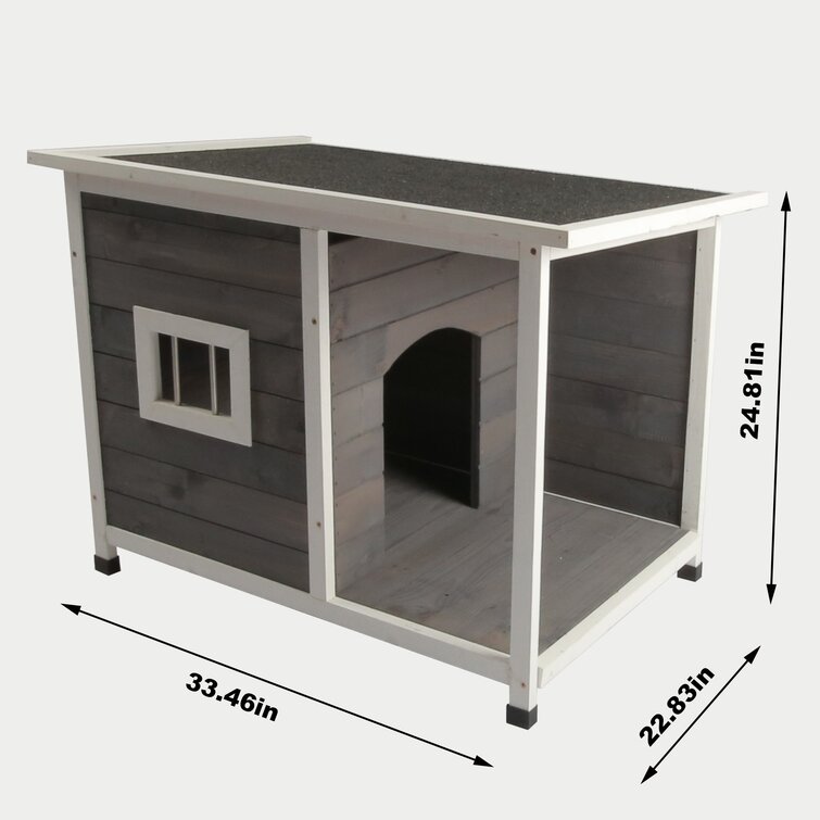 41" Waterproof Wood Wooden Large Dog House Kennel Cabin Pet Puppy Cage Outdoor