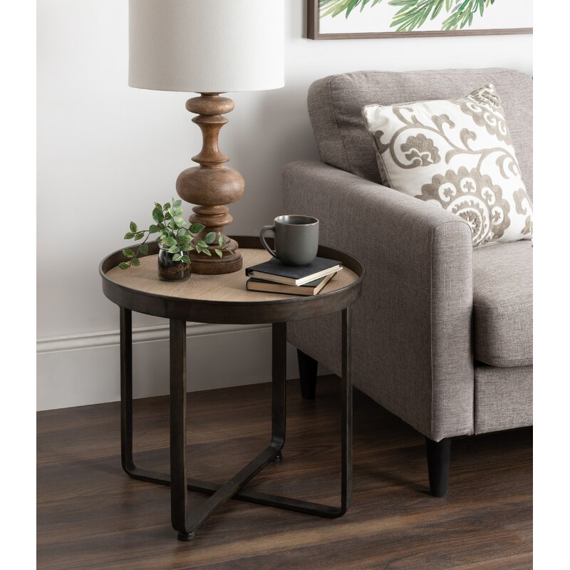 round end table with lamp