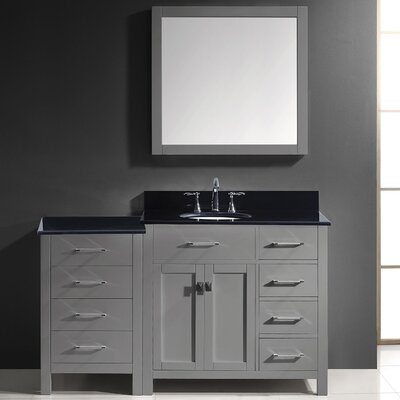 Savitsky 55 Single Bathroom Vanity Set With Mirror Latitude Run