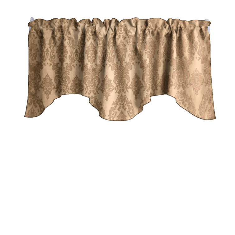 lovemyfabric Damask Scalloped 72'' Window Valance | Wayfair