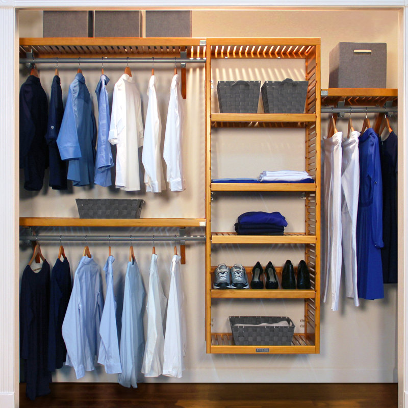 John Louis Home 48 W 120 W Deep Solid Wood Deluxe Closet System