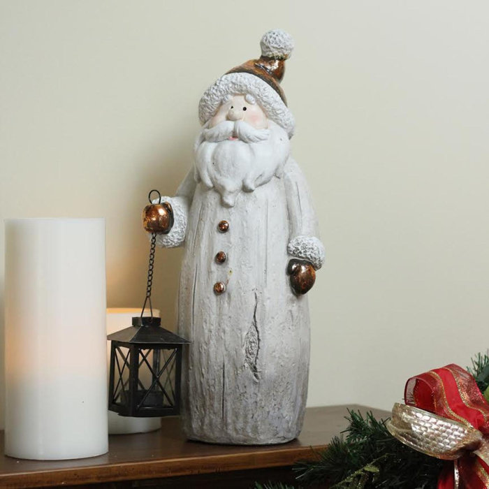 The Holiday Aisle Weathered Santa With Tea Light Candle Lantern Christmas Figure Reviews Wayfair
