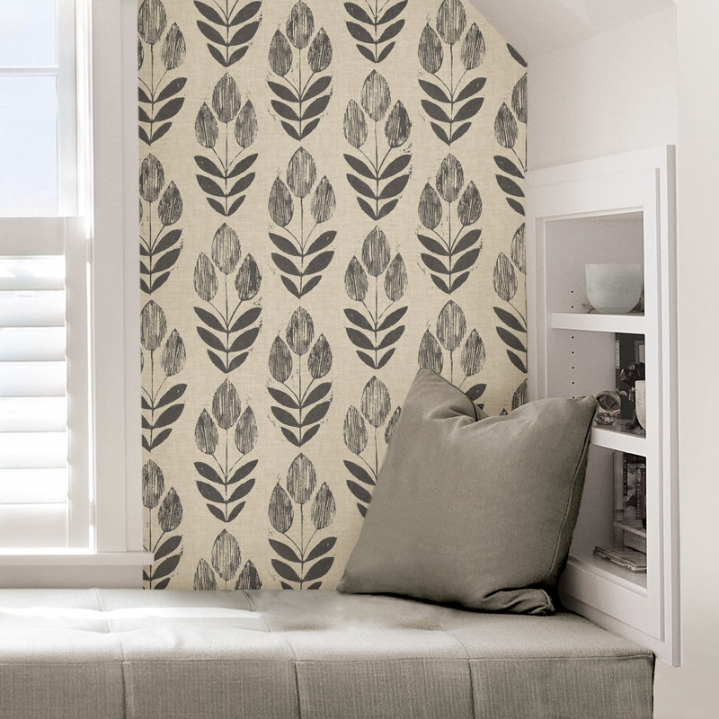 Abmc Ceres Folk Tulip 18 L X 20 5 W Peel And Stick Wallpaper