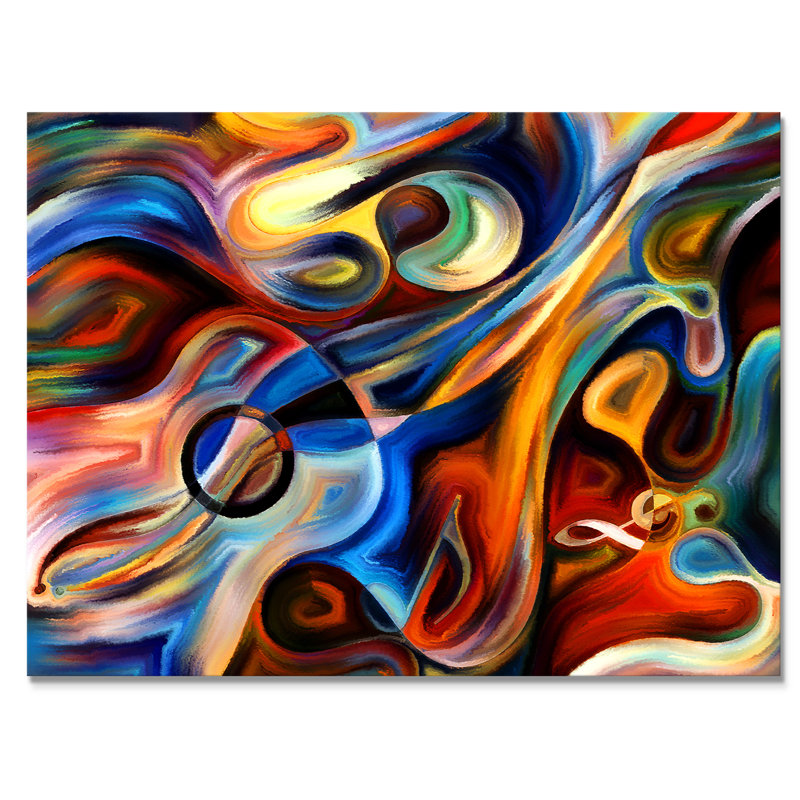 Abstract Music and Rhythm - Painting Print Size: 30" H x 40" W x 1.5" D, Format: Wrapped Canvas