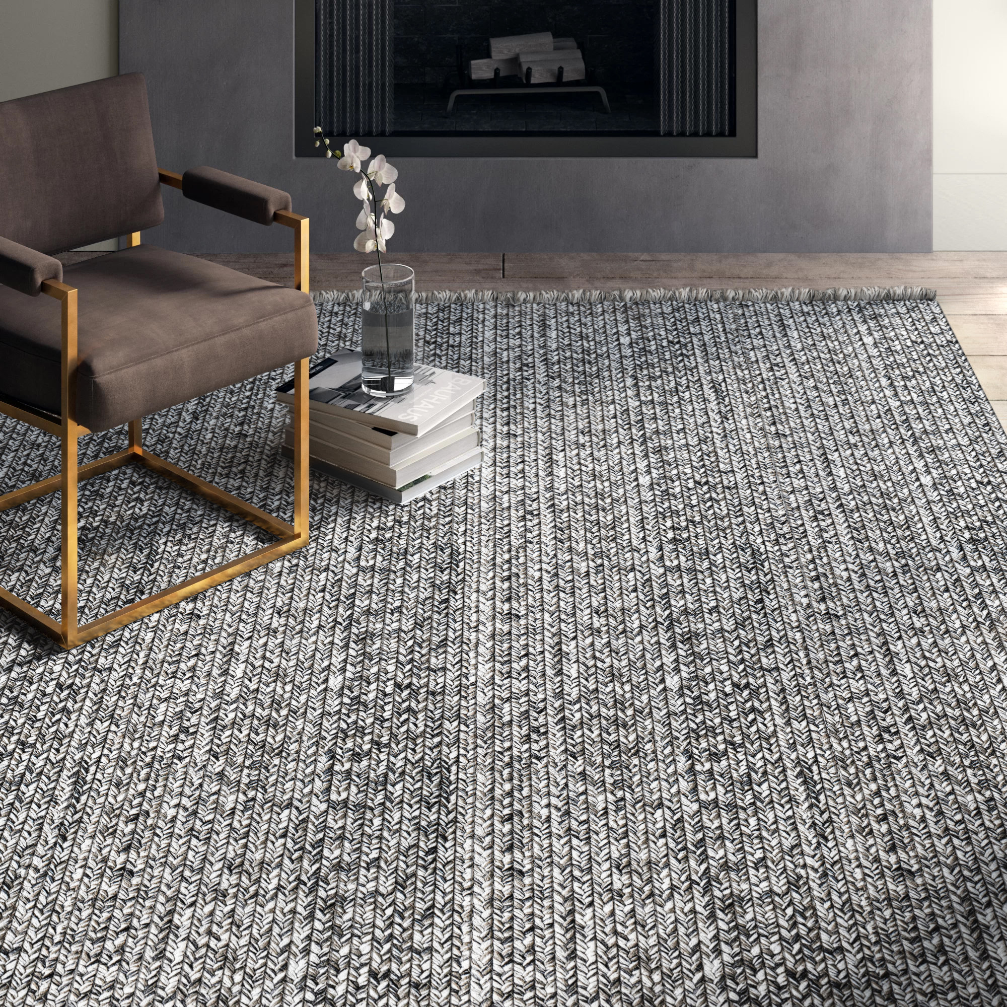 Greyleigh™ Shelva Braided Gray Indoor/Outdoor Rug & Reviews Wayfair
