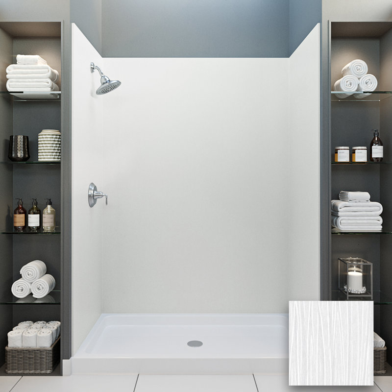 Mermaid Bath And Shower Walls 72 H X 32 D Four Panel Shower Wall Wayfair