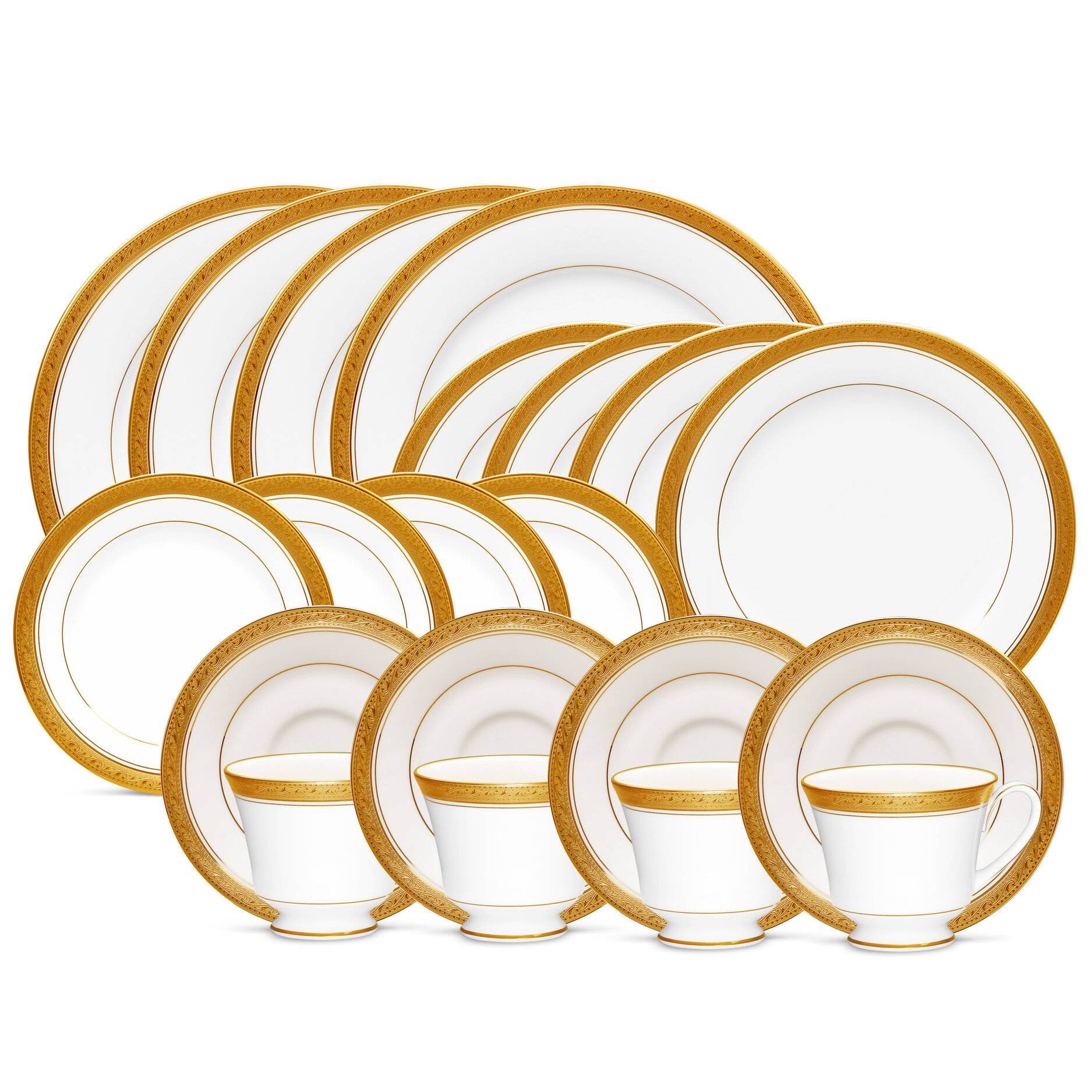 Noritake Crestwood Gold 20 Piece Dinnerware Set Service For 4 Wayfair