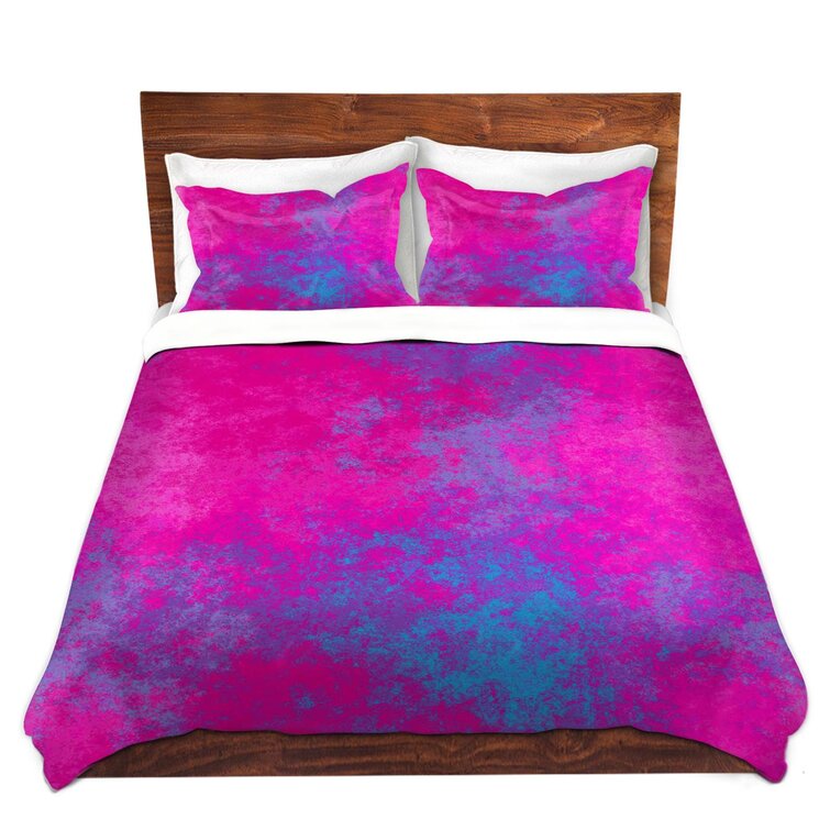 East Urban Home Pink/Blue Microfiber Duvet Cover Set | Wayfair