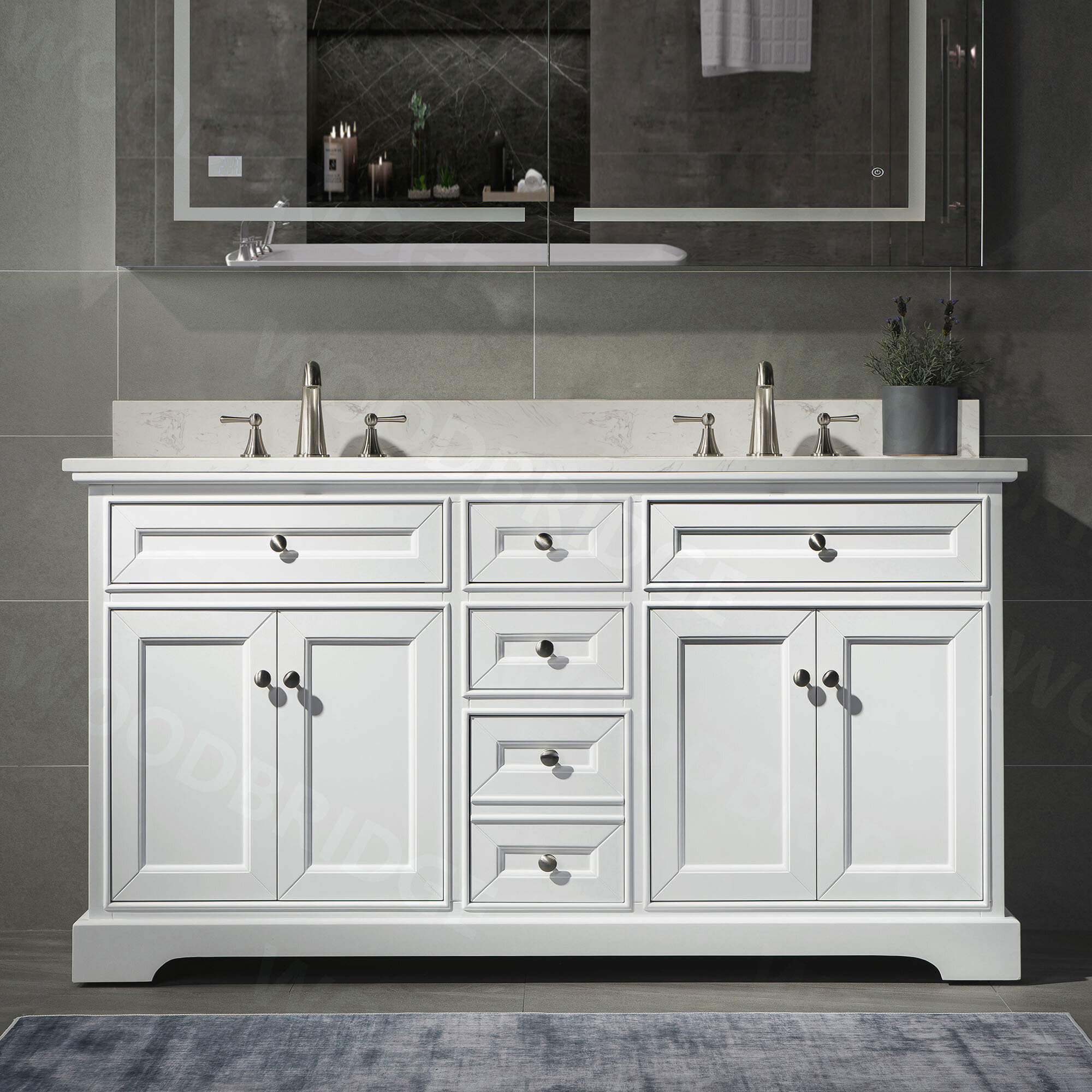 Woodbridge 61 Double Bathroom Vanity Set Wayfair