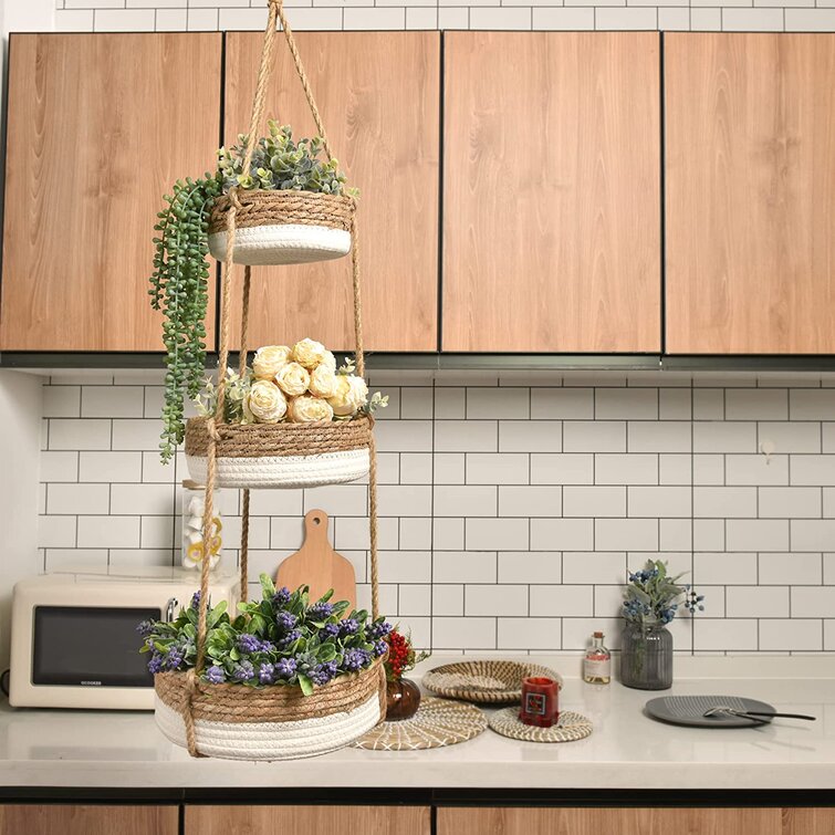 Countertop Organizer Hanging Fruit Basket Kitchen Vegetable Storage 