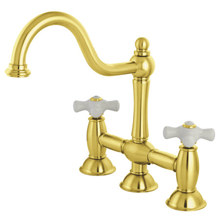 Elements of Design Double Handle Widespread Kitchen Faucet with ...
