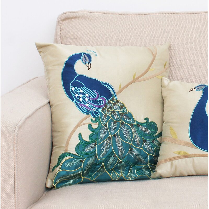 peacock throw pillows