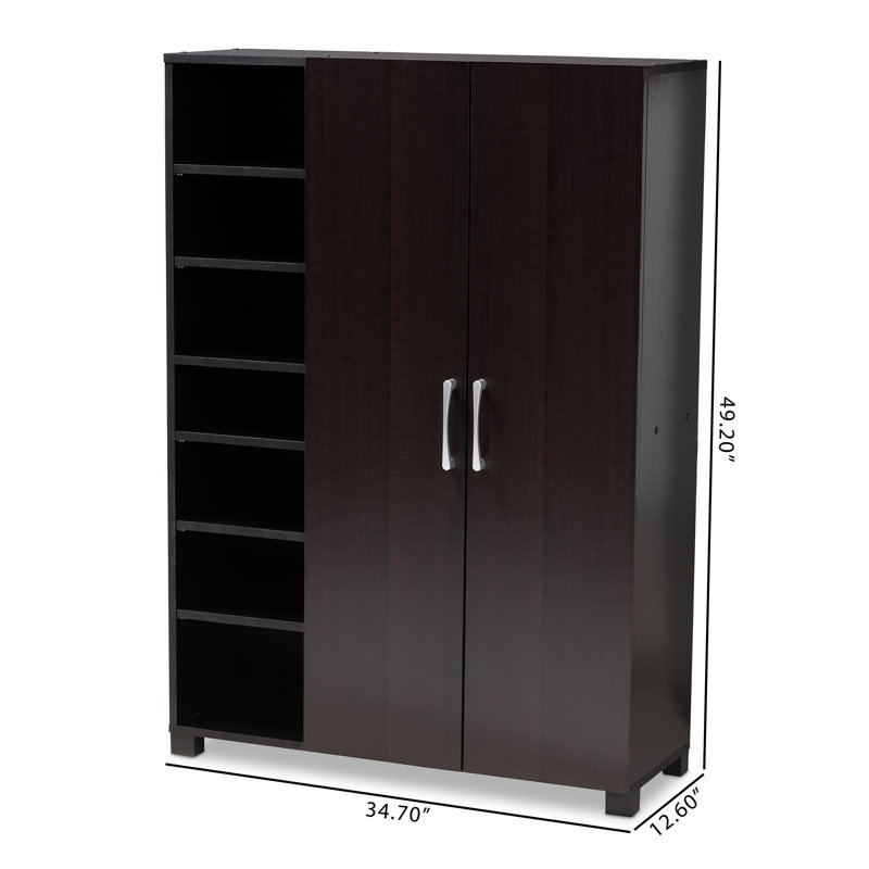 Ebern Designs 2 Door Wood Entryway 19 Pair Shoe Storage Cabinet