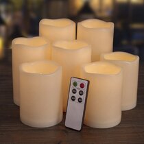 Set of 3 Color Changing Flameless LED Candles with Remote Control Timer 4" 5" 6" 