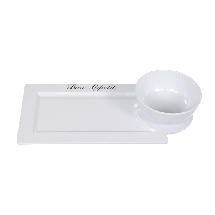 Chinle 2 Piece Melamine Chip and Dip Platter Set