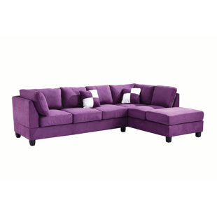Purple Sectional Sofas Joss Main Bruns Reversible Sectional