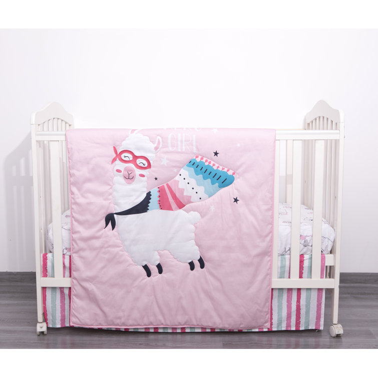 Zoomie Kids Nicholaus Cotton Printed Llama 6 Piece Crib Bedding Set Wayfair
