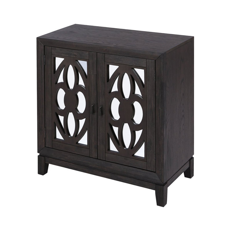 World Menagerie Steph 2 Door Mirrored Accent Cabinet Wayfair