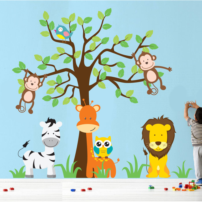 Nursery Jungle Tree Giraffe And Safari Wall Decal Nursery Jungle Tree Giraffe And Safari Wall Decal