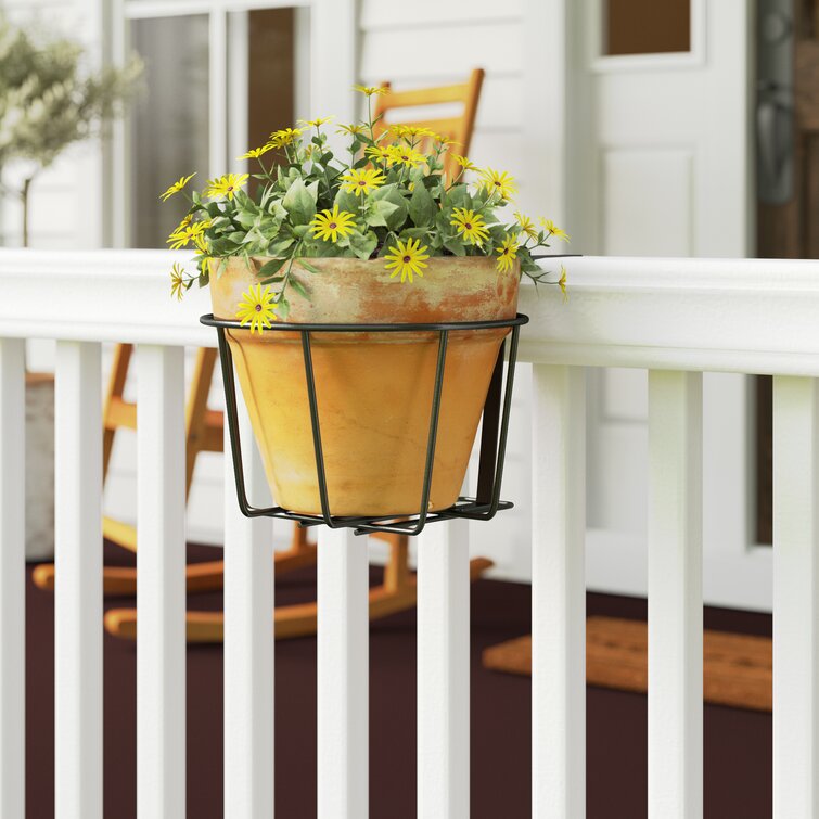 1/10 Flower Pot Hanging Balcony Garden Fence Plant Metal Iron Planter Home Decor 