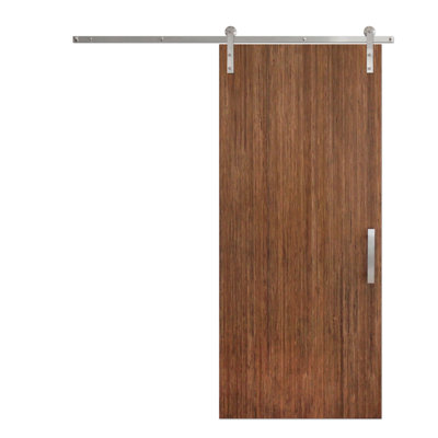 Flush Wood Engineered Sliding Barn Door Without Installation