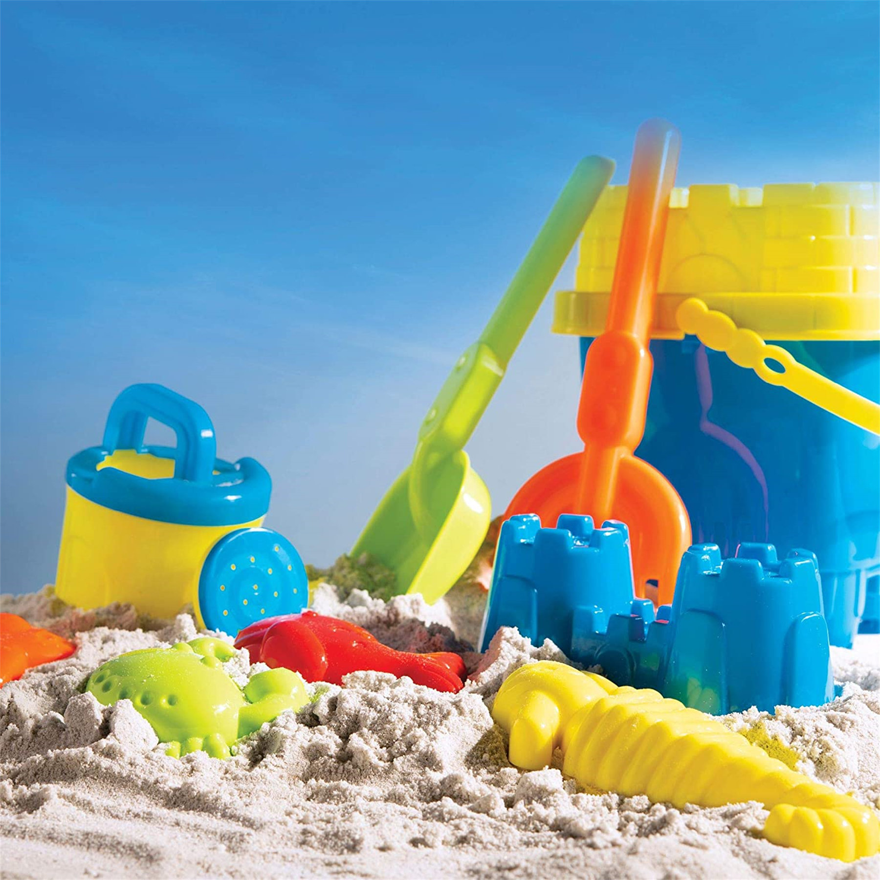 4Pcs Beach Sand Play Toys Bucket Rakes Sand Watering Sand Kids Play Bath ToysHIC 