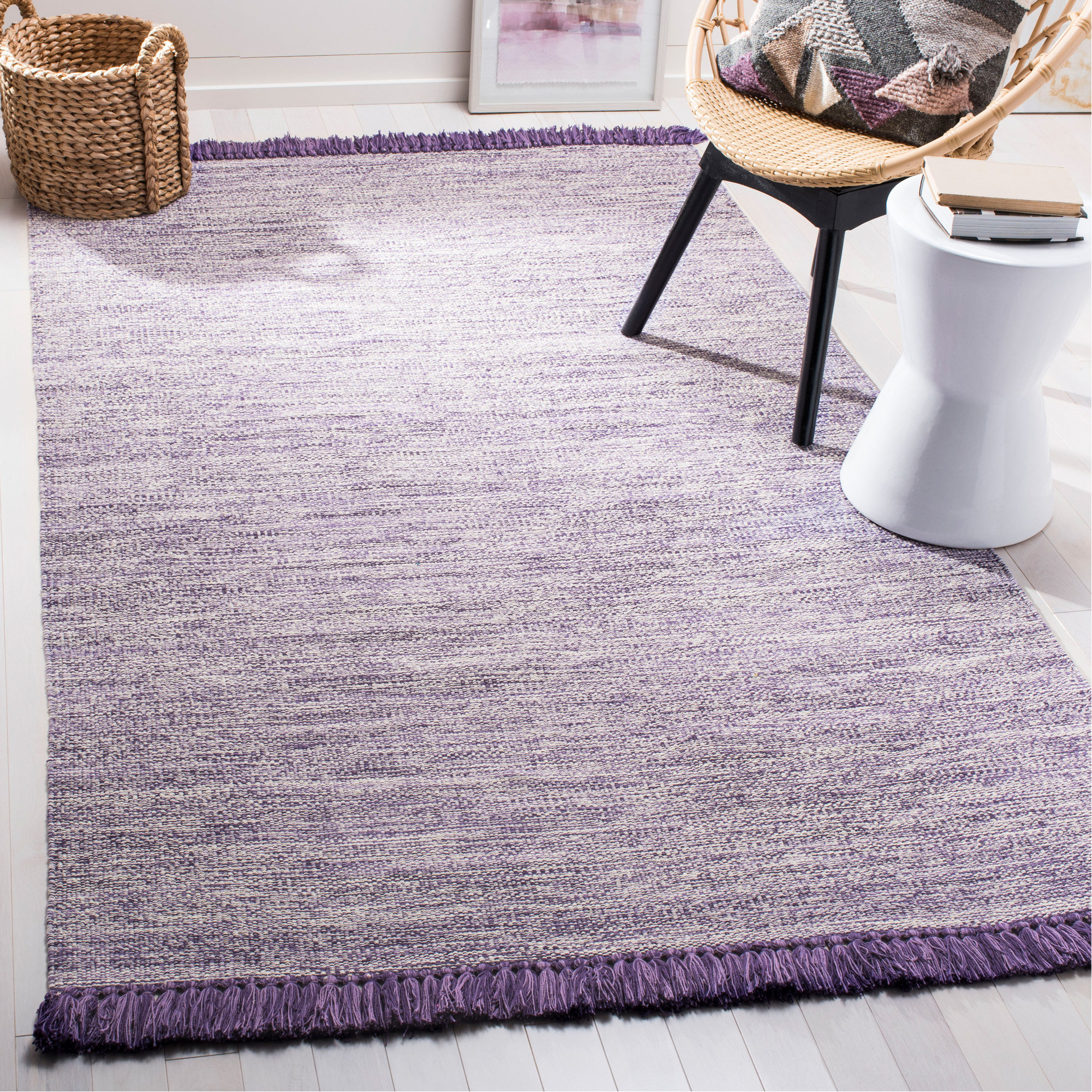 Meagan Handmade Flatweave Cotton Purple Gray Area Rug Reviews Meagan Handmade Flatweave Cotton Purple