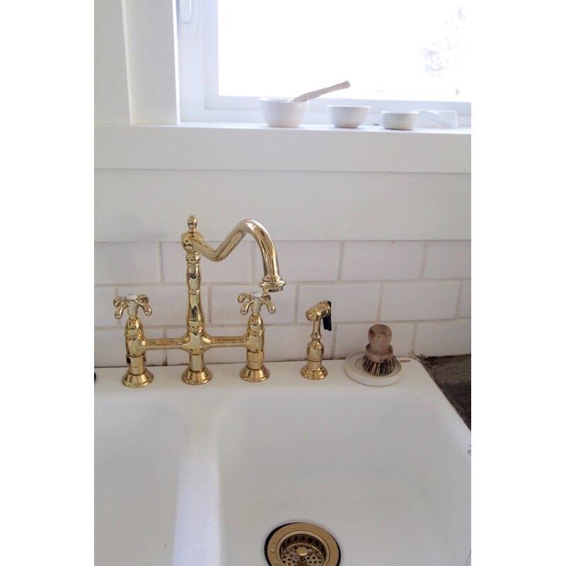 Kingston Brass French Country Bridge Faucet With Optional Side