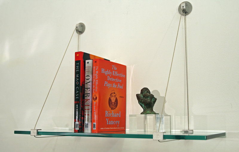 Dasheika Floating Glass Shelf Finish: Brushed Steel, Size: 21" W x 12" D