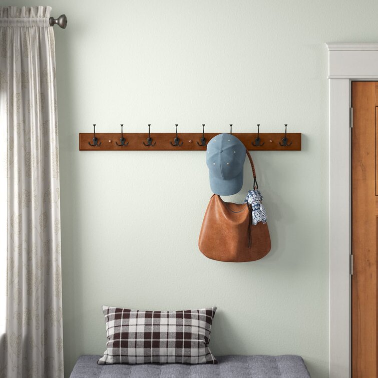 Wall Mounted Brooklyn Coat and Hat Rack in Black Design Made from Wood 3 Hooks