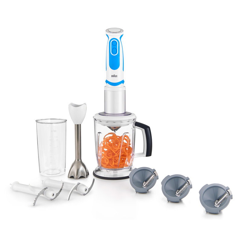 Braun Mq5064 Multiquick Spiralizer And Hand Blender With 3 Spiralizing Blades Blending Wand 5 Cup Chopper And Blender Reviews Wayfair